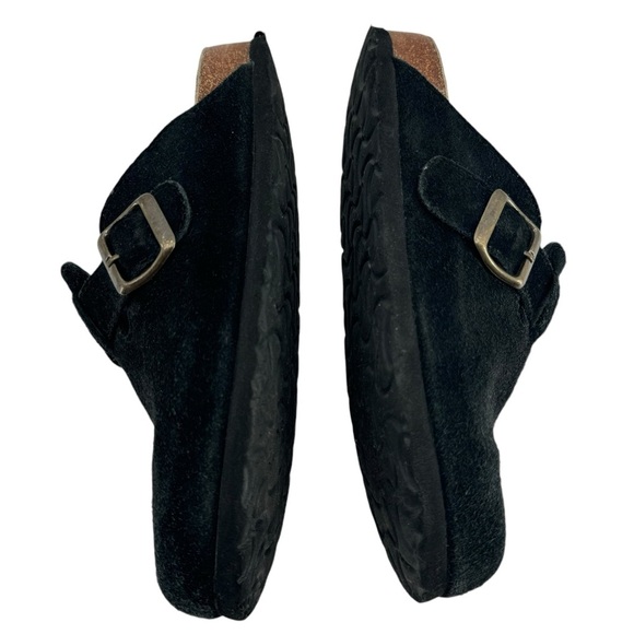 White Mountain “Boston” Black Suede Clogs Slip On Cork Sole Mules Slides | 7 - Picture 6 of 9